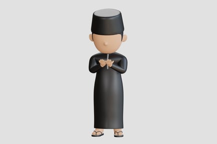 Preview: Muslim 3D Boy Character in Calm Pose