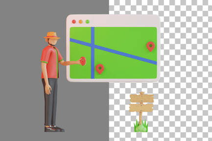 Preview: Online Flight Booking 3D Illustration