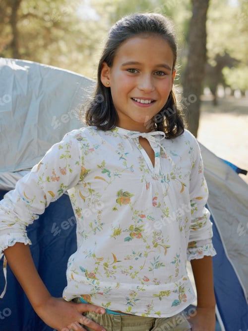 Preview: Girl by a tent