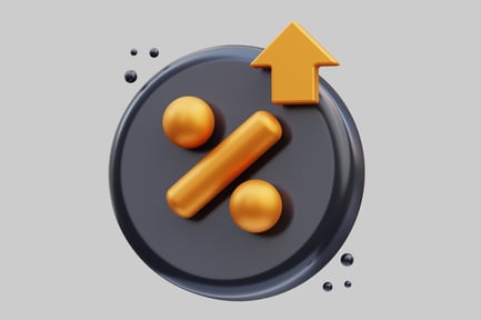 Preview: Gray disc with orange spheres and upward arrow
