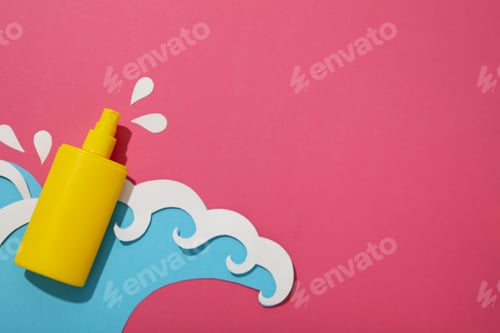 Preview: Sunscreen on the waves, summer vacation concept.