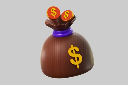 Preview: Money bag with dollar coins