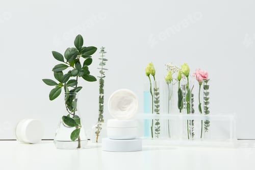 Preview: Concept of cosmetic research and organic skin care products