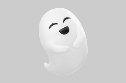 Preview: Friendly cartoon ghost celebration character