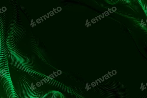 Preview: Green 3D abstract motion on a dark background