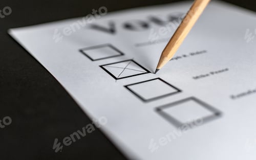 Preview: Pencil checking box on voting ballot