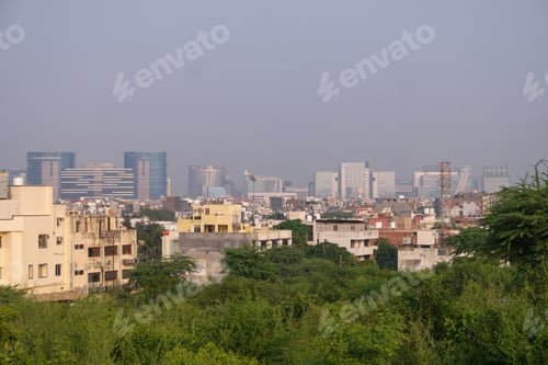 Preview: Scenic view of the Gurugram city in Northern India