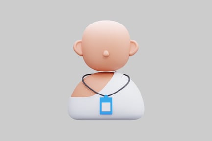 Preview: 3D Muslim Hajj Avatar with ID Badge Lanyard