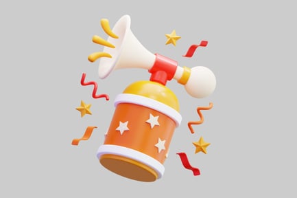 Preview: Festive 3D Party Horn With Confetti