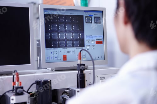 Preview: Technician working in LED factory