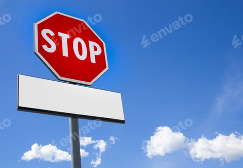 Preview: Stop sign with cartel blank