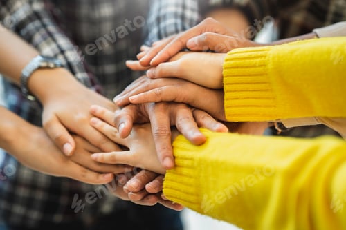 Preview: Group of young Asian businessmen business people creative office colleagues happy to succeed in part