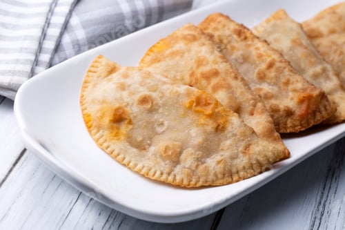Preview: Traditional fried D pastry from Turkish cuisine. Turkish name; D borek or Ci borek