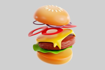 Preview: 3D Flying Burger