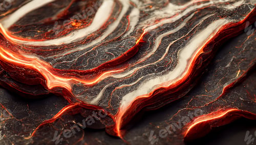 Preview: Hyper-detailed 3D render of lava wave for background or wallpaper