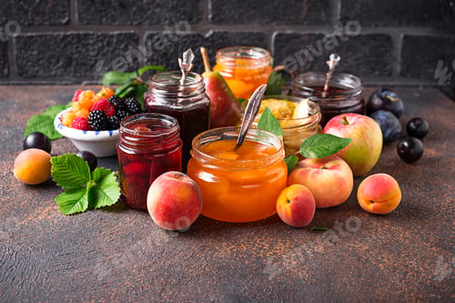 Preview: Assortment of different jams in jars