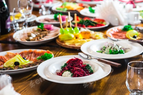 Preview: Salad on the table at the banquet