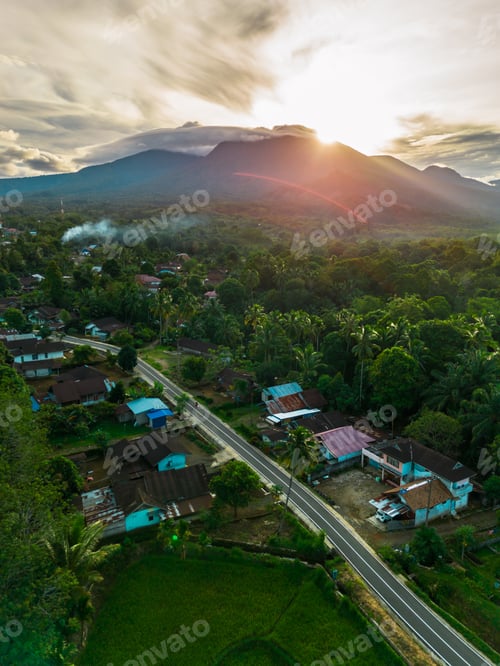 Preview: beautiful morning view indonesia panorama landscape beach with beauty color and sky natural light