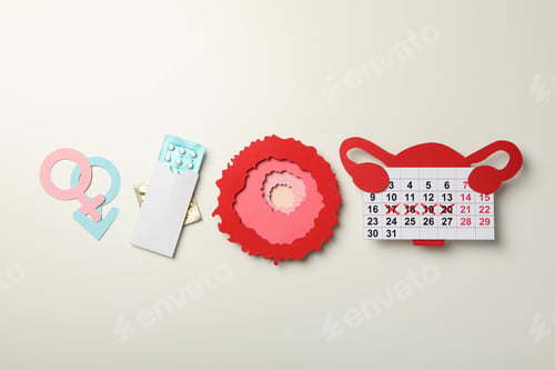 Preview: Ovulation period, calendar with clock, conception process.