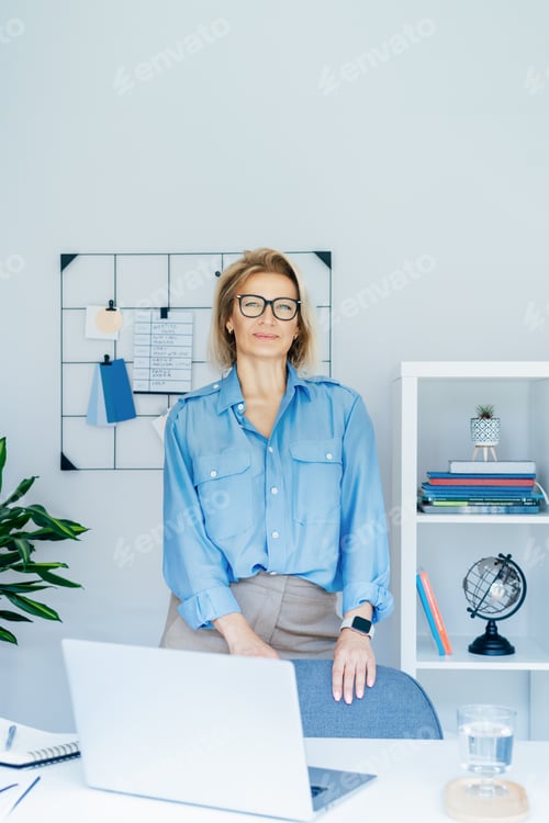 Preview: Portrait of 50's stylish, confident mature businesswoman, middle aged company ceo director