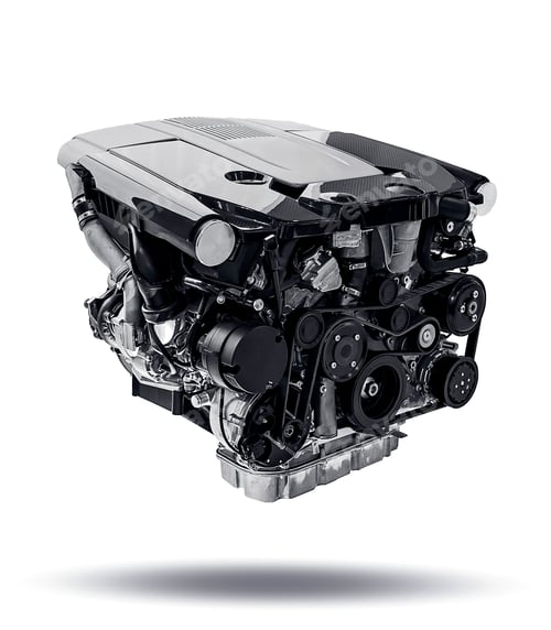 Preview: Car engine isolated on white background