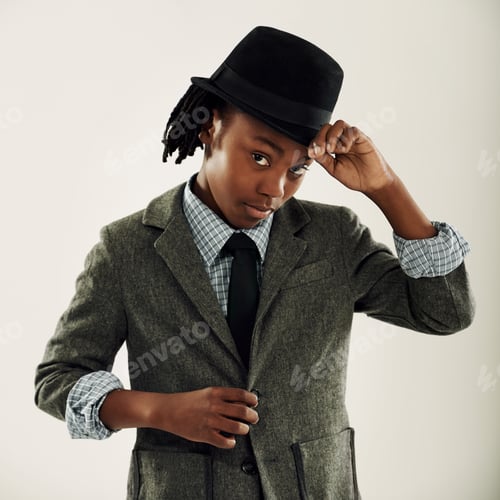 Preview: Dressed in his best. A young boy looking fly in the studio.