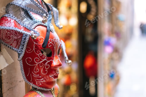 Preview: Traditional venetian mask in store on street