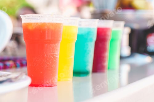 Preview: Colorful Sicilian Seltz Drinks Displayed at Kiosk