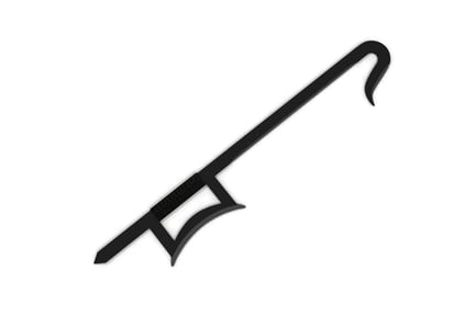 Preview: Curved metal hook with cross-shaped base