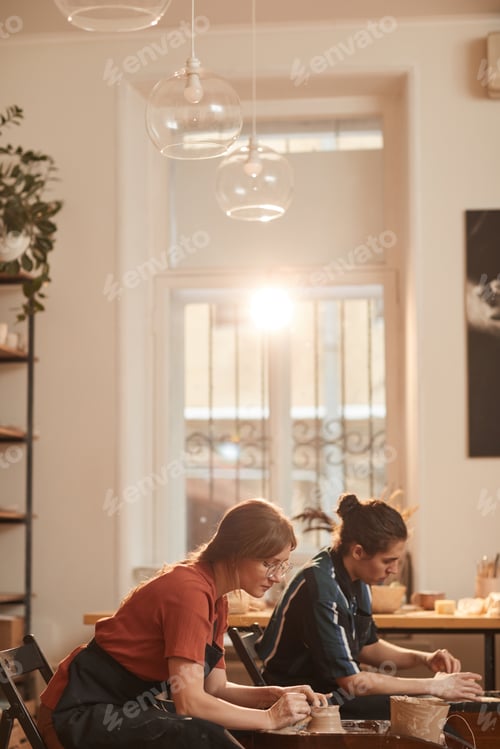 Preview: Young People in Pottery Workshop Wide Angle
