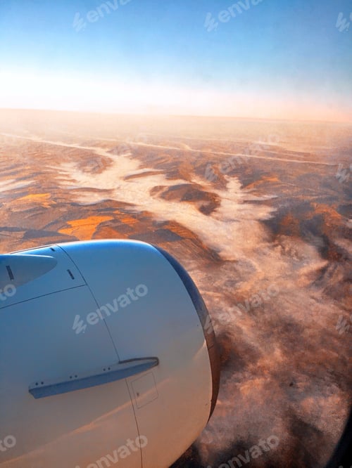 Preview: View from airplane porthole