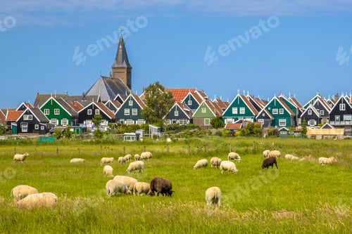 Preview: Dutch Village with colorful wooden houses and church