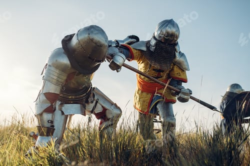 Preview: Medieval knights fight with sword and axe