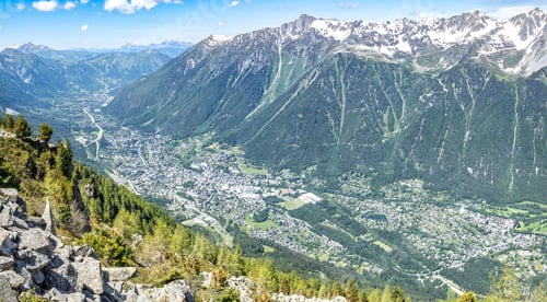 Preview: Views of Chamonix town from Grand Balcon Nord, France