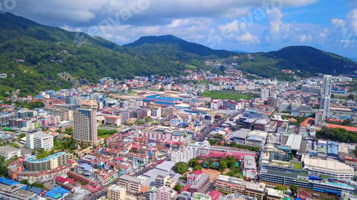 Preview: Aerial view of Pattaya town, Chonburi, Thailand. Tourism city