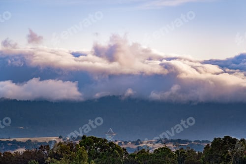 Preview: Sunset view of a clouds over Santa Cruz mountains