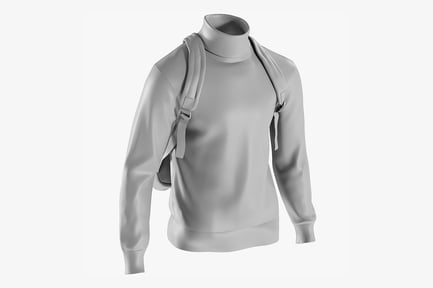 Preview: Men's Pullover with Turtleneck and Backpack Straps Base Mesh
