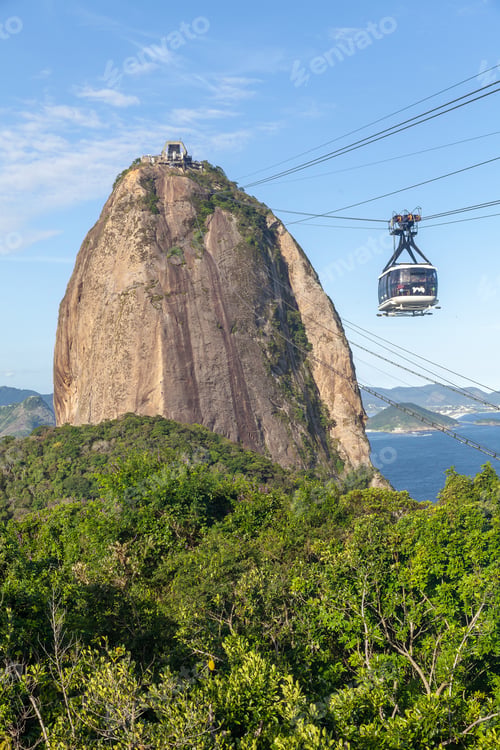 Preview: Sugar Loaf mountain in Rio de Janeiro, Brazil, view from the top.