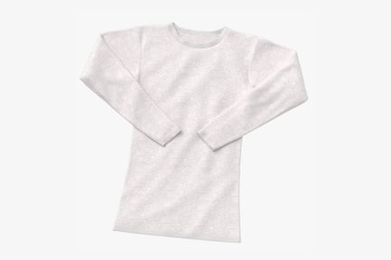 Preview: Blank Heather White Female Long Sleeve Crew Neck Top