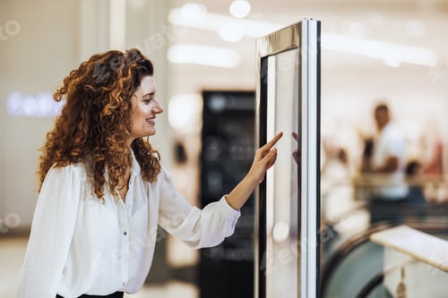 Preview: Woman Finding A Store On A Map At The Shopping Center
