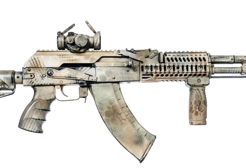 Preview: Kalashnikov assault rifle on white background