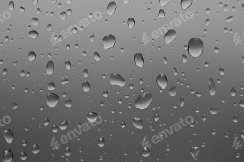 Preview: Water drops on gray background closeup