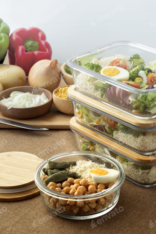 Vista previa: Collection of colorful and nutritious lunches featuring a variety of healthy vegetables