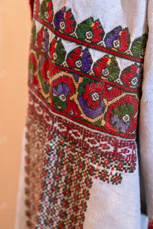 Preview: Ukrainian cross stitch. Vyshyvanka shirt. Embroidery Ukraine ornament.