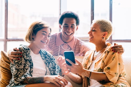 Preview: Group of friends bonding at home, LGBTQ and diversity concepts