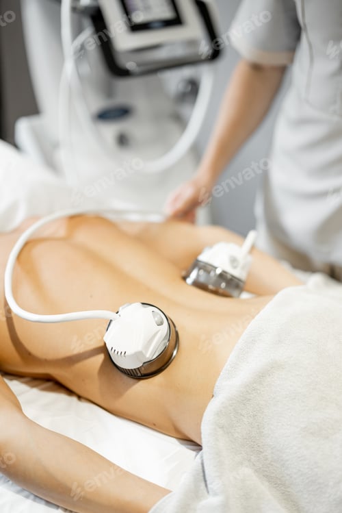 Preview: Man receiving vacuum roller massage at beauty centre