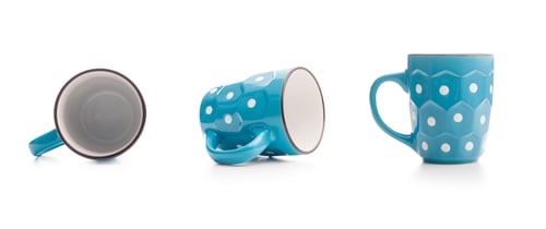 Preview: The polka dot mugs isolated on white background.