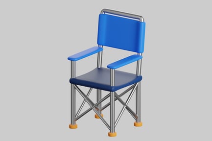 Preview: Modern blue chair with silver metal legs