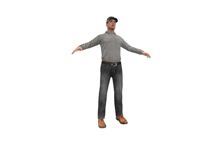 Preview: Figure man in casual attire with extended arms