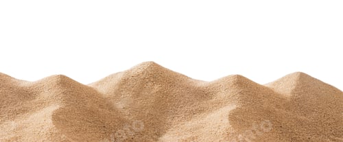 Preview: Panoramic pile sand dune isolated on white